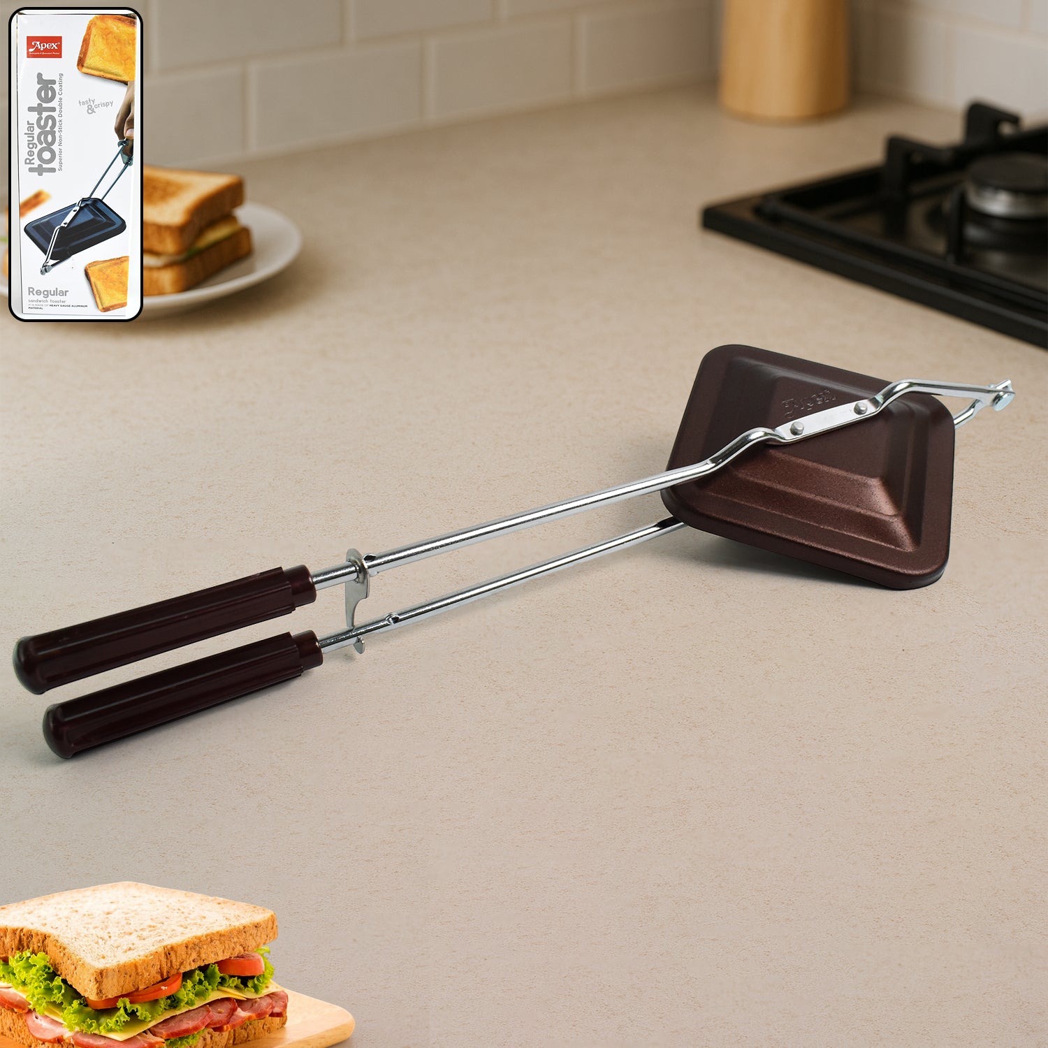 01_65e1dce7-54bf-4162-8198-463c86478854.jpg Apex Regular Non-Stick Flame-Based Sandwich Toaster - Image 1